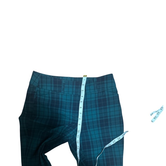 LOFT Marisa Plaid Pants 4P Petite Green Blue Tartan Ankle Career Preppy - Picture 5 of 8